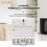 ETEK Electric FI-Schutzschalter Typ B Allstromsensitiv 10kA ETL1-63B – 4-polig für Photovoltaik & Ladestationen